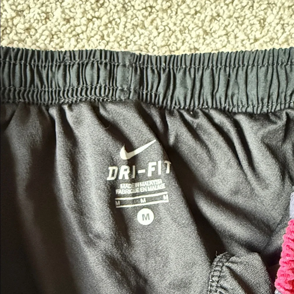 Nike Women's Dri-Fit‎ Black and Hot Pink Tempo Running Shorts Size M